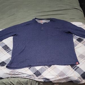 Men's Navy Long Sleeve Henley Shirt
